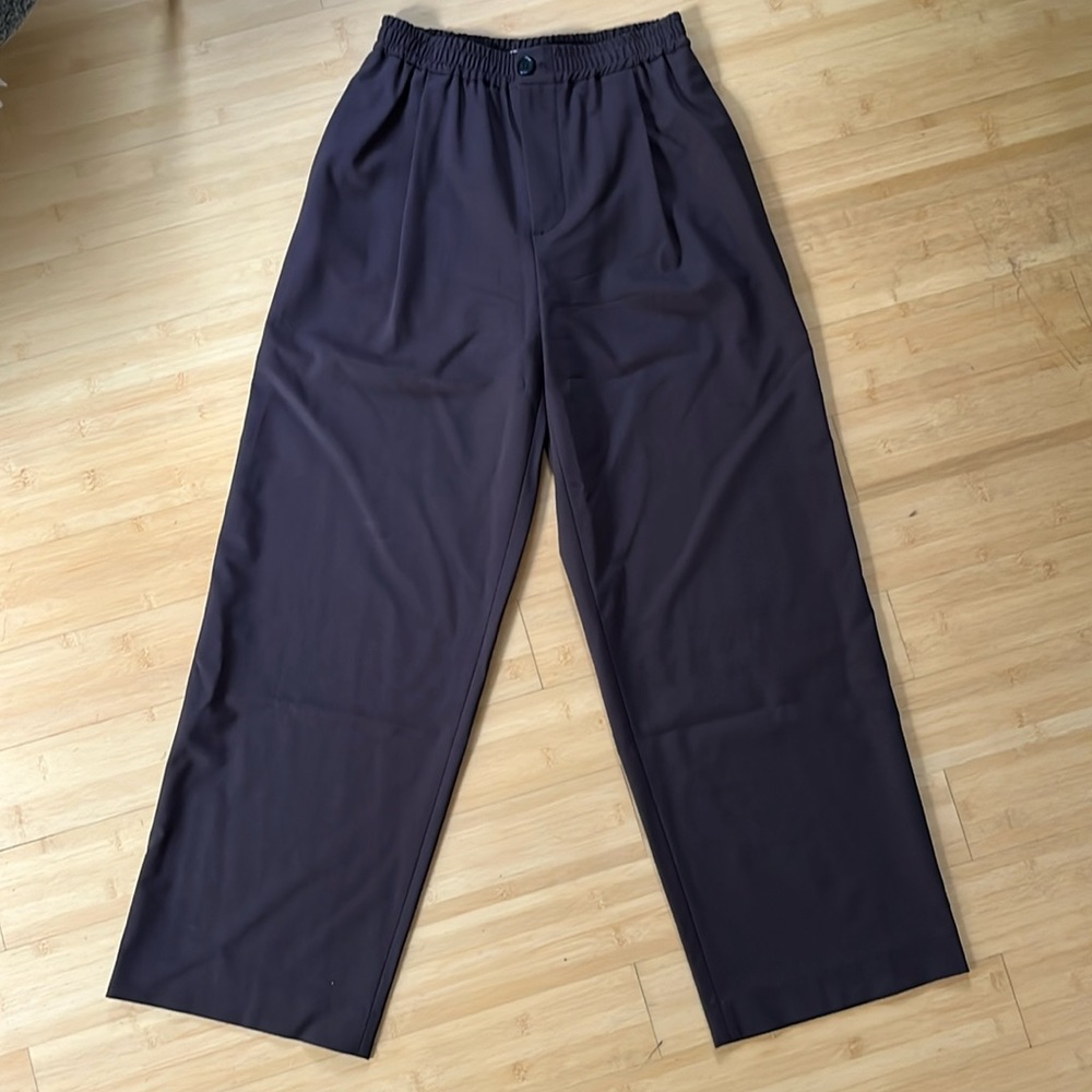6397 Pleated Long Pull-on Pant In Brown